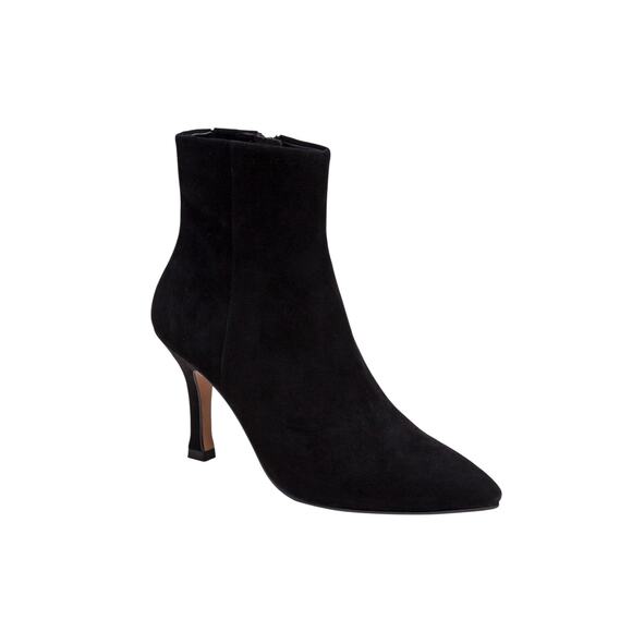 NIB! Lisa Vicky Art Pointed Toe Black Stiletto Heel Suede Bootie - Size 8 - Picture 3 of 12